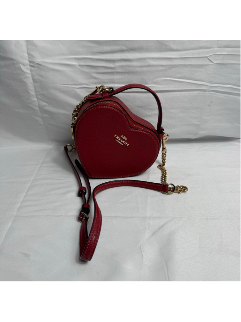 Women's Coach Heart Mini Bag One Size Red Gold